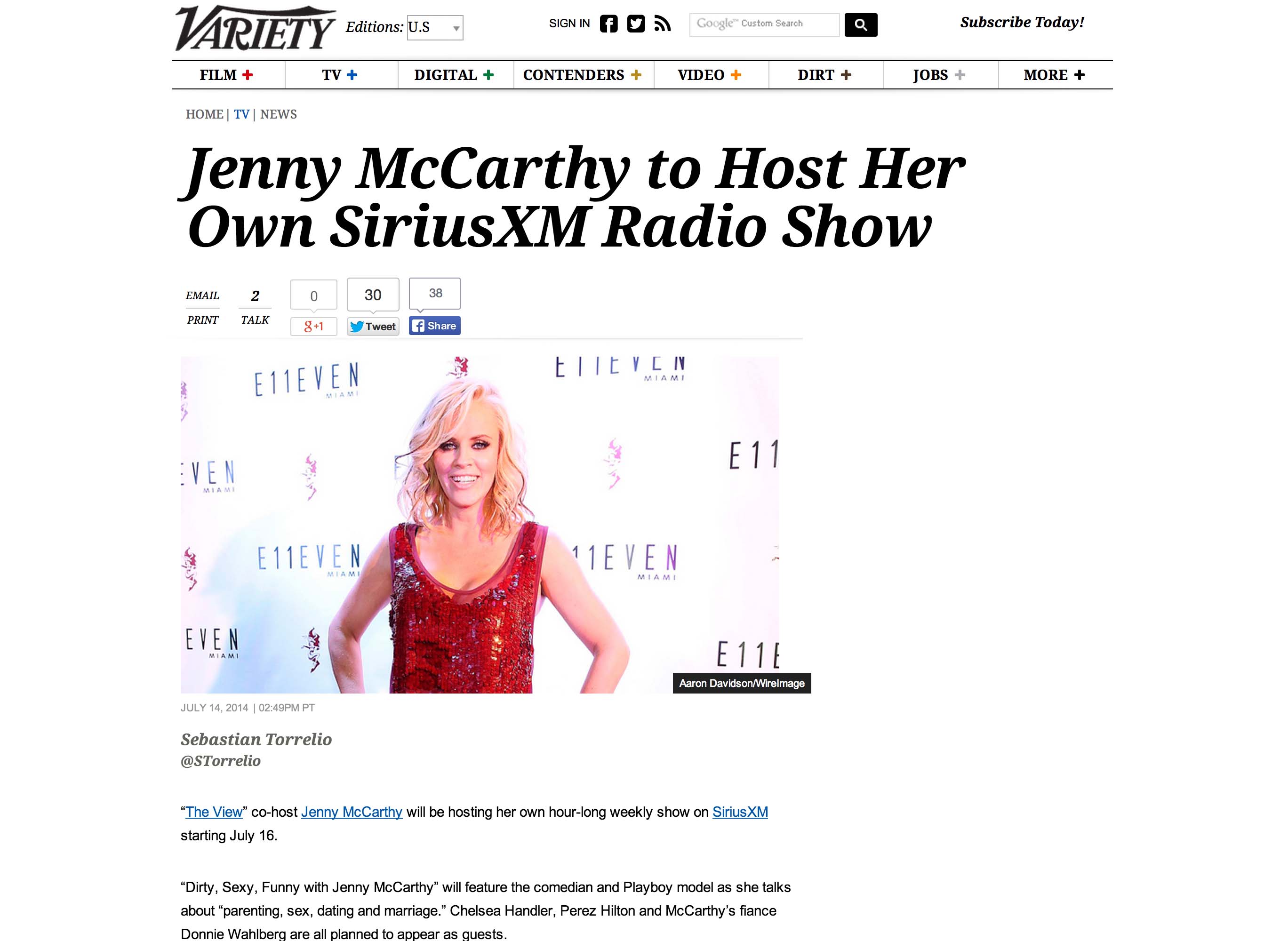 Jenny McCarthy Variety miami