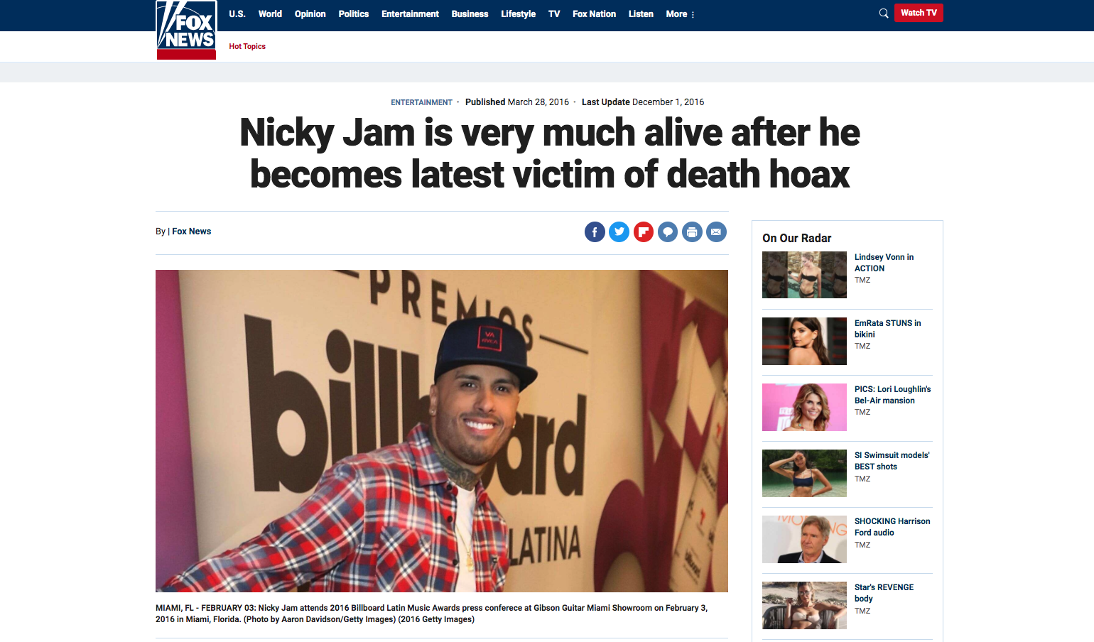 Nicky Jam Fox News